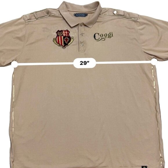 Vtg Coogi Royal Crest Polo 4XL Khaki Embroidered Cotton Y2K Chic Streetwear - Picture 16 of 16